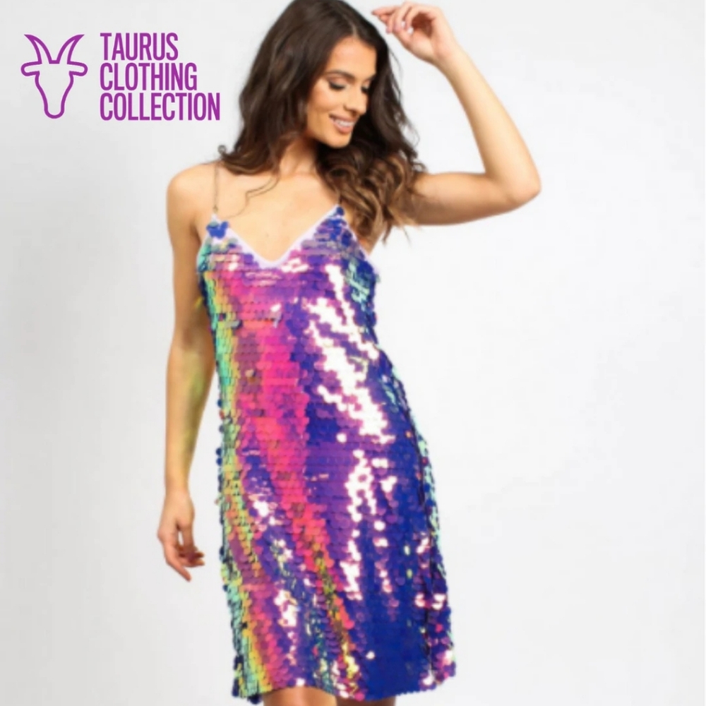 Purple Sequin Party Dress